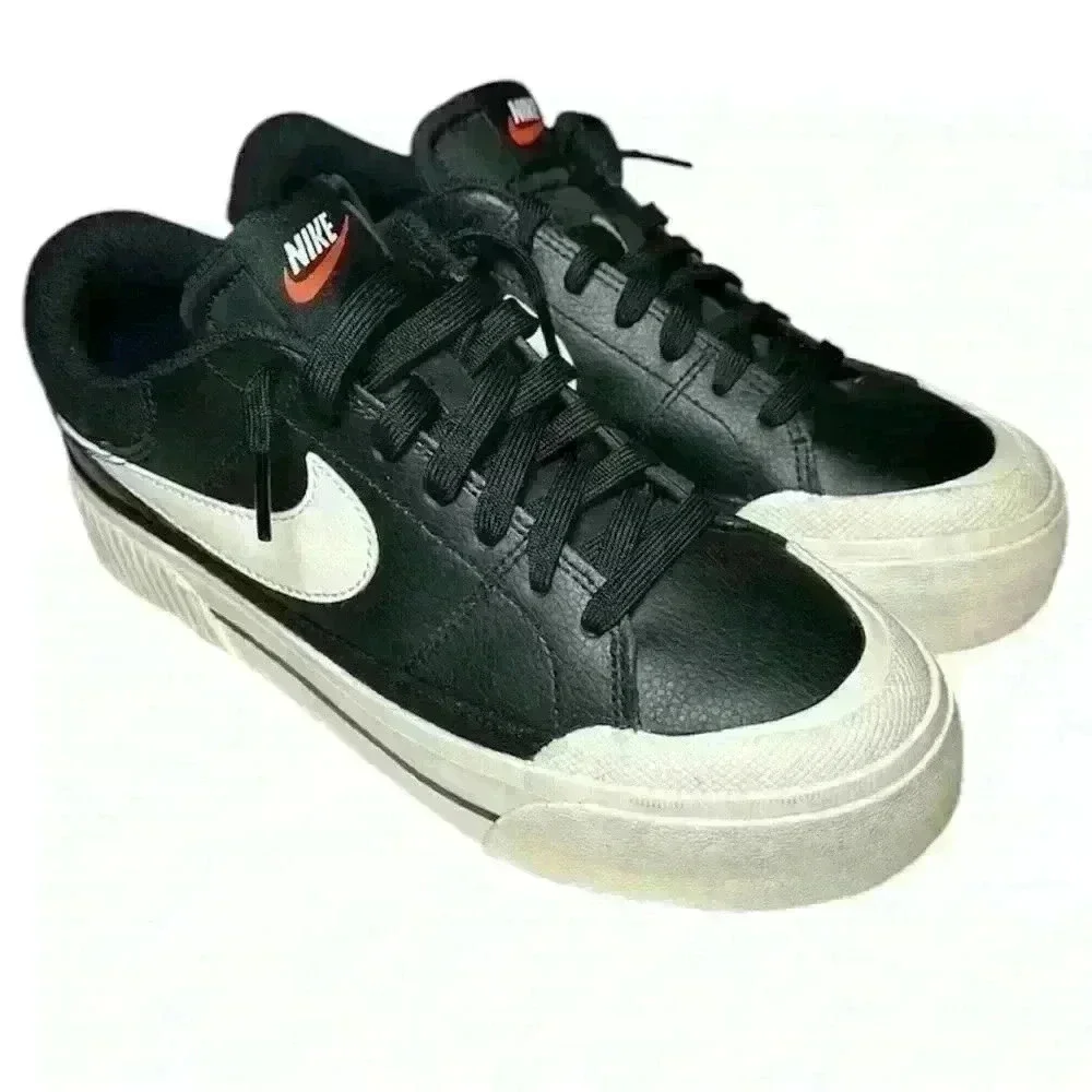 Nike Court Legacy Leather Lift Womens Platform Trainers DM7590 001 US Size 7.5